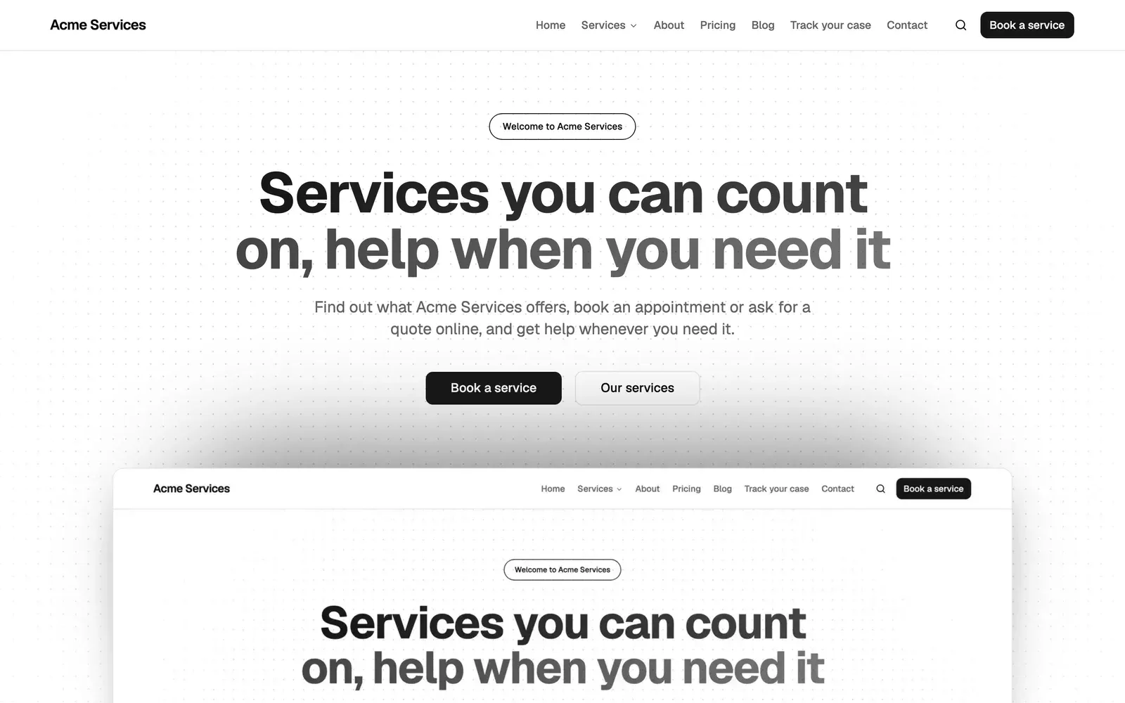 Một trang web xây dựng bằng Hafoso